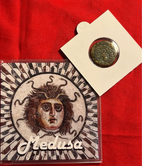 Ancient Greek Coin - Medusa and Nike 1st Century AD